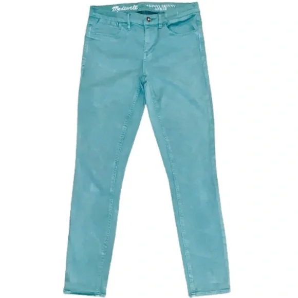 Madewell Size 26 Women’s Sateen Green Denim Low-Rise Skinny Ankle Jeans - Picture 2 of 11